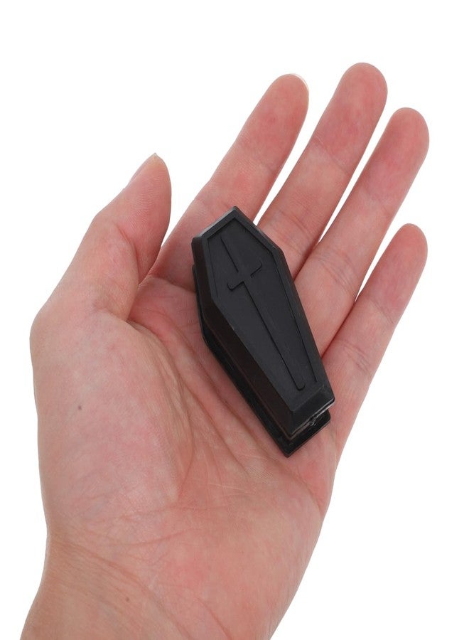 SHINEOFI Halloween Coffin Decor Black Plastic Coffin Ornament Spooky Halloween Prop for Haunted Houses Parties and Creative Pranks, 2.08 Inch - Image 3